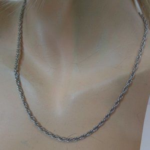 West Germany (STAMPED) Silvertone Chain Necklace 18" Long